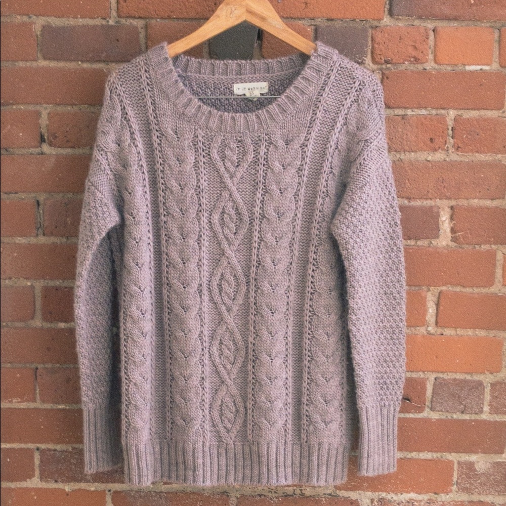 Long Sleeve Knit Lilac Sweater